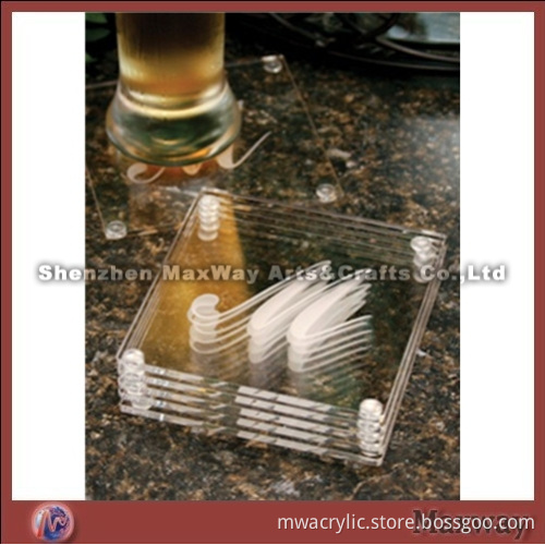 Elegant Promotional Clear Square Acrylic Coaster/Tray/Pad with Your Logo